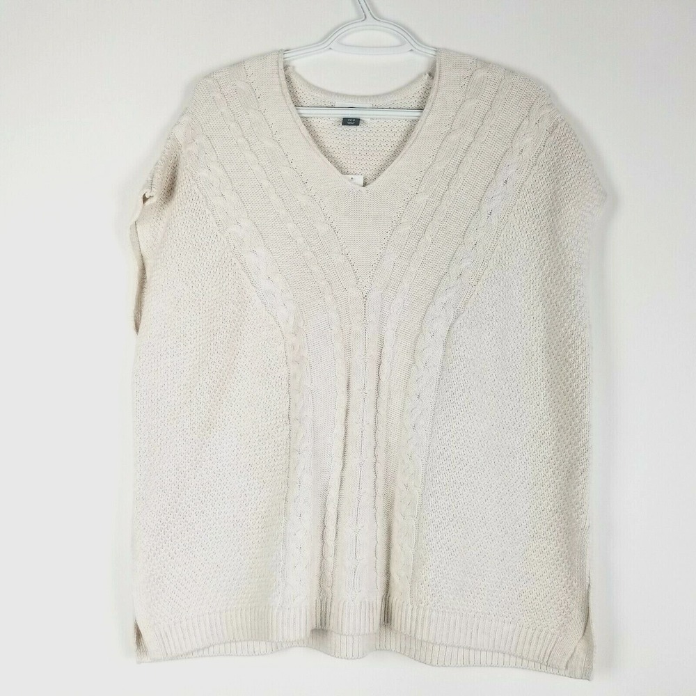 Old‎ Navy Women's Sweater Size XS S Off White Sleeveless Cable Knit New